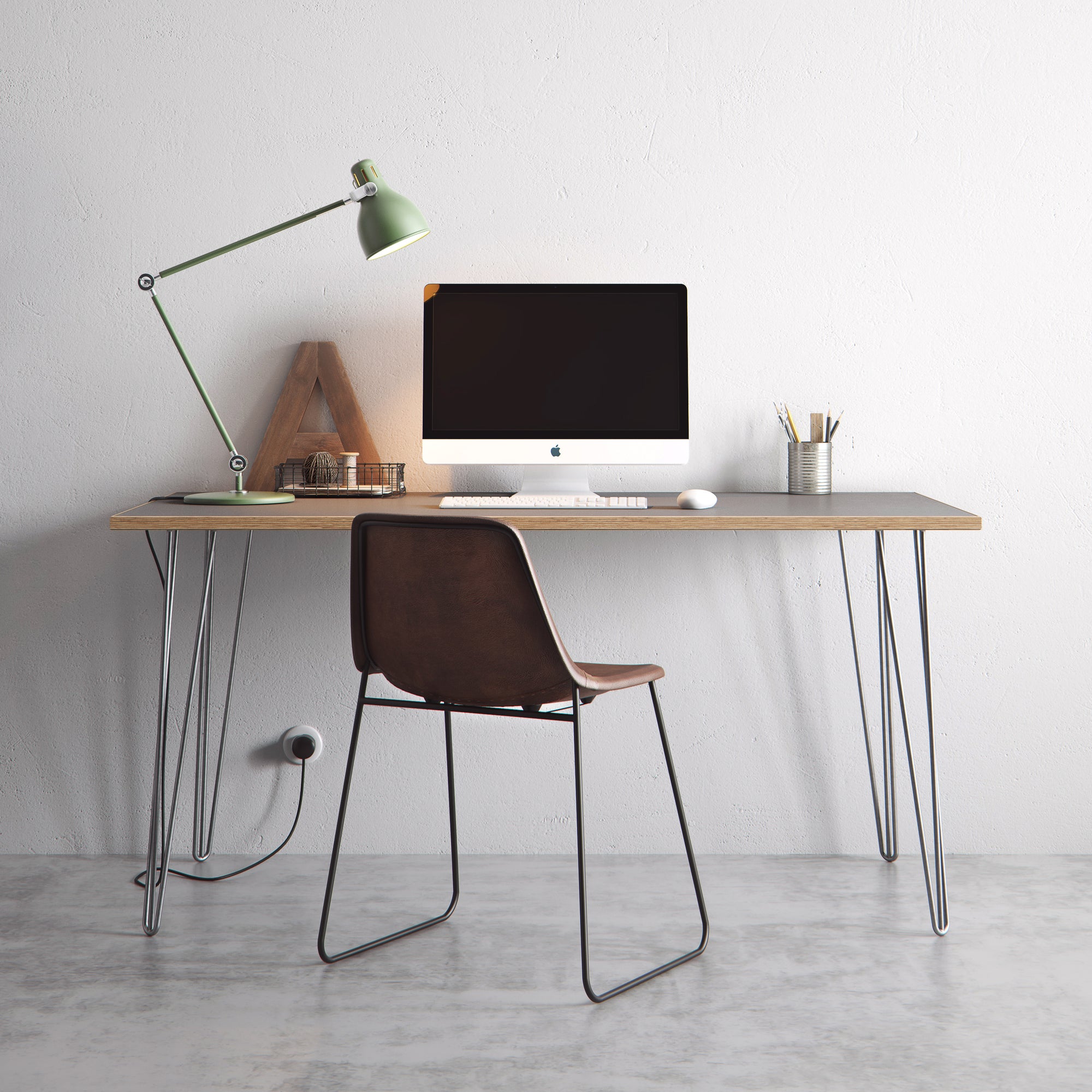 Table en épingle à cheveux (gris)