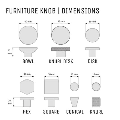 Conical 18mm Knob